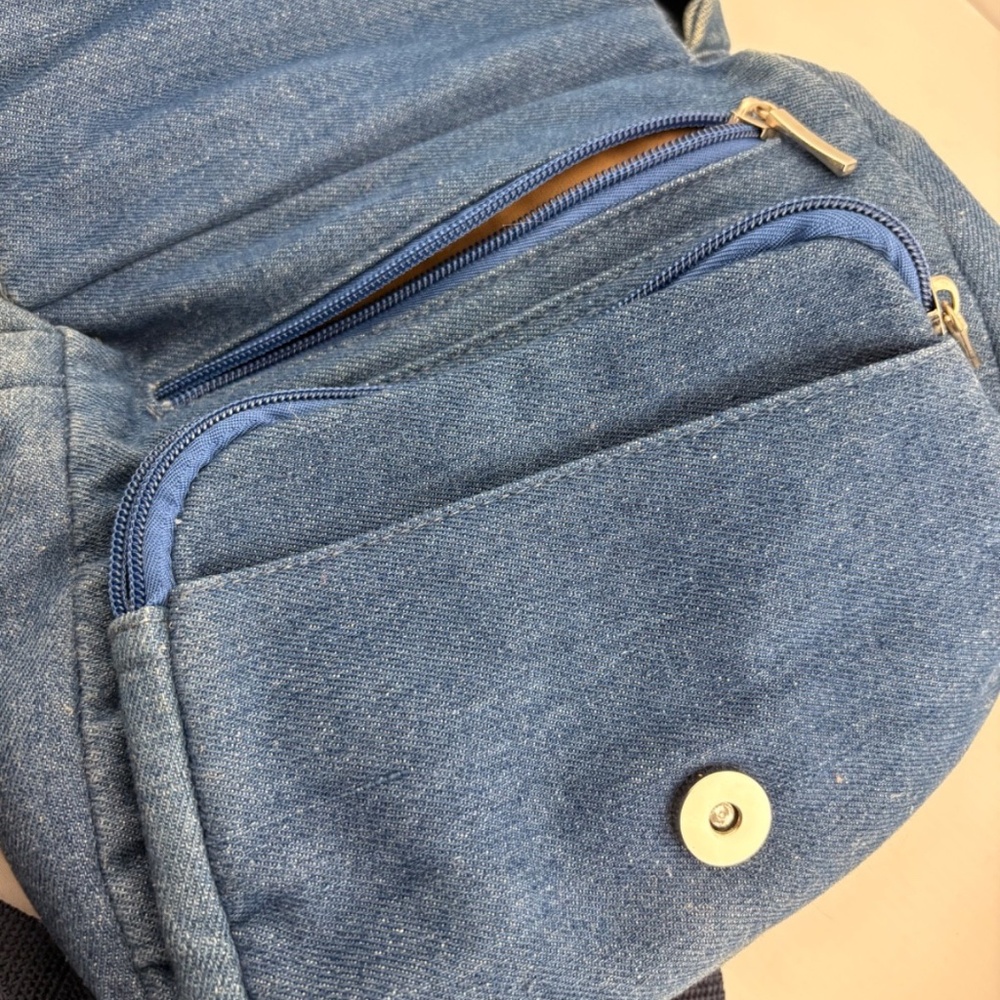 Organizzi Blue Denim Crossbody Bag with Multiple Zipper Pockets - Picture 4 of 12